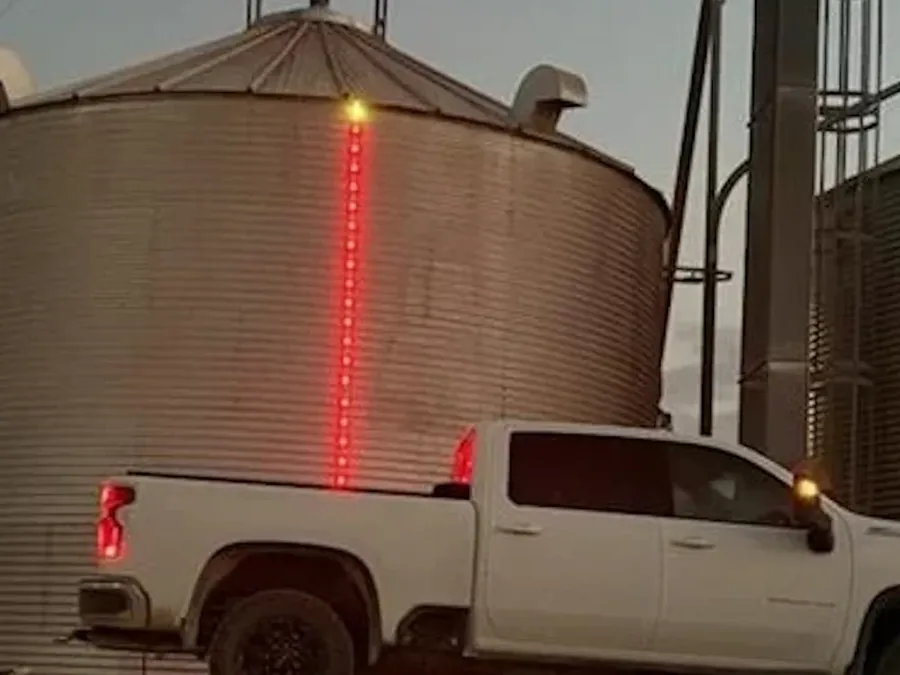 LeveLite 1-inch light track magnet-mounted directly to a corrugated bin wall